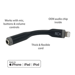Apple mfi certified lightning to 3.5 mm sales headphone jack adapter