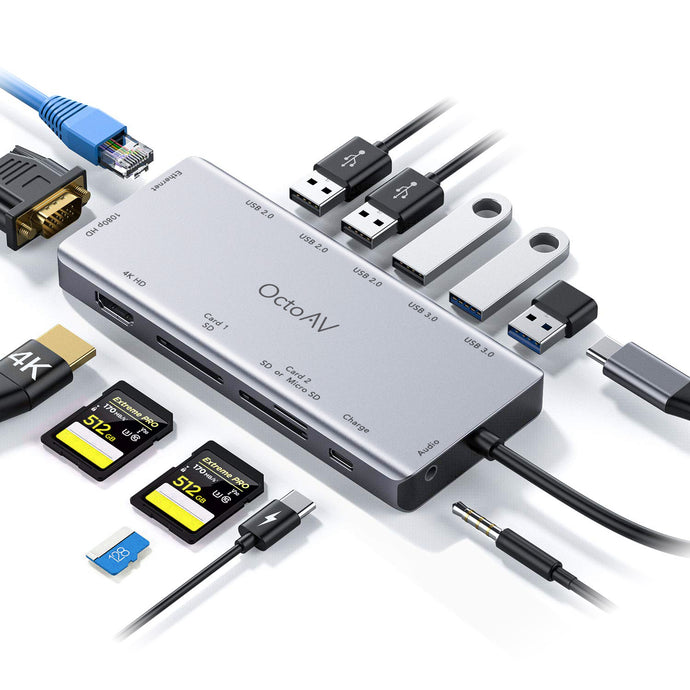 13-in-1 USB-C Hub - Universal Hub for Laptops with USB Type C Ports
